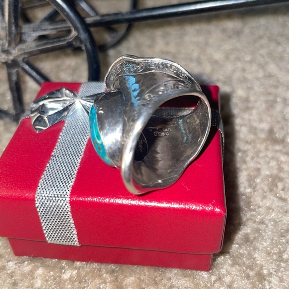 Sterling silver ring blue turquoise - Picture 5 of 5